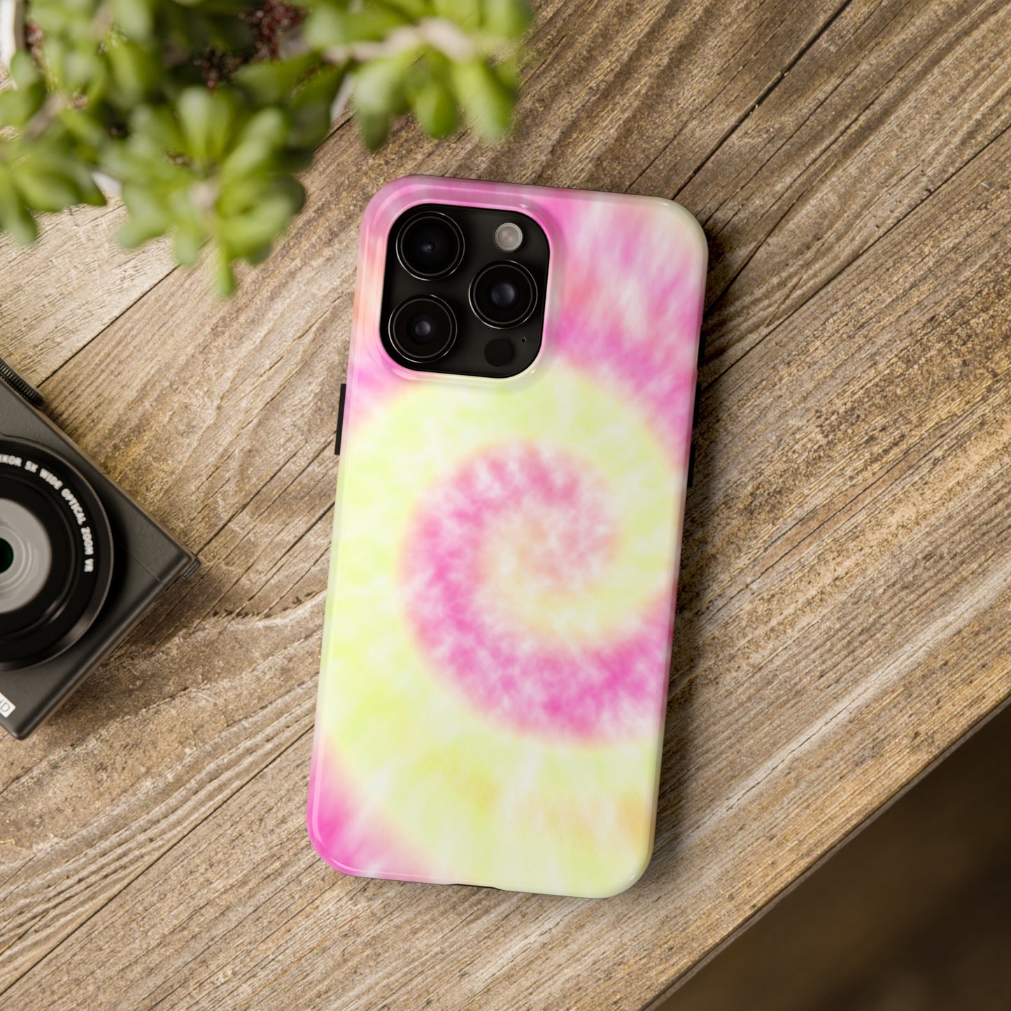 Pink and Yellow Tie Dye Design Phone Case- Lightweight, Impact Resistant Cover for iPhone 6, 6s, 12, 13, 14, 15