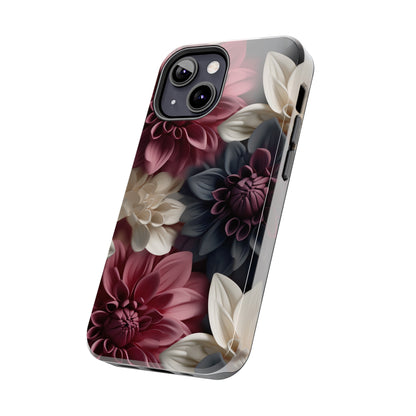 Elegant Dahlias design Tough Phone Case compatible with a large variety of iPhone models, Birthday Gift, Phone Case