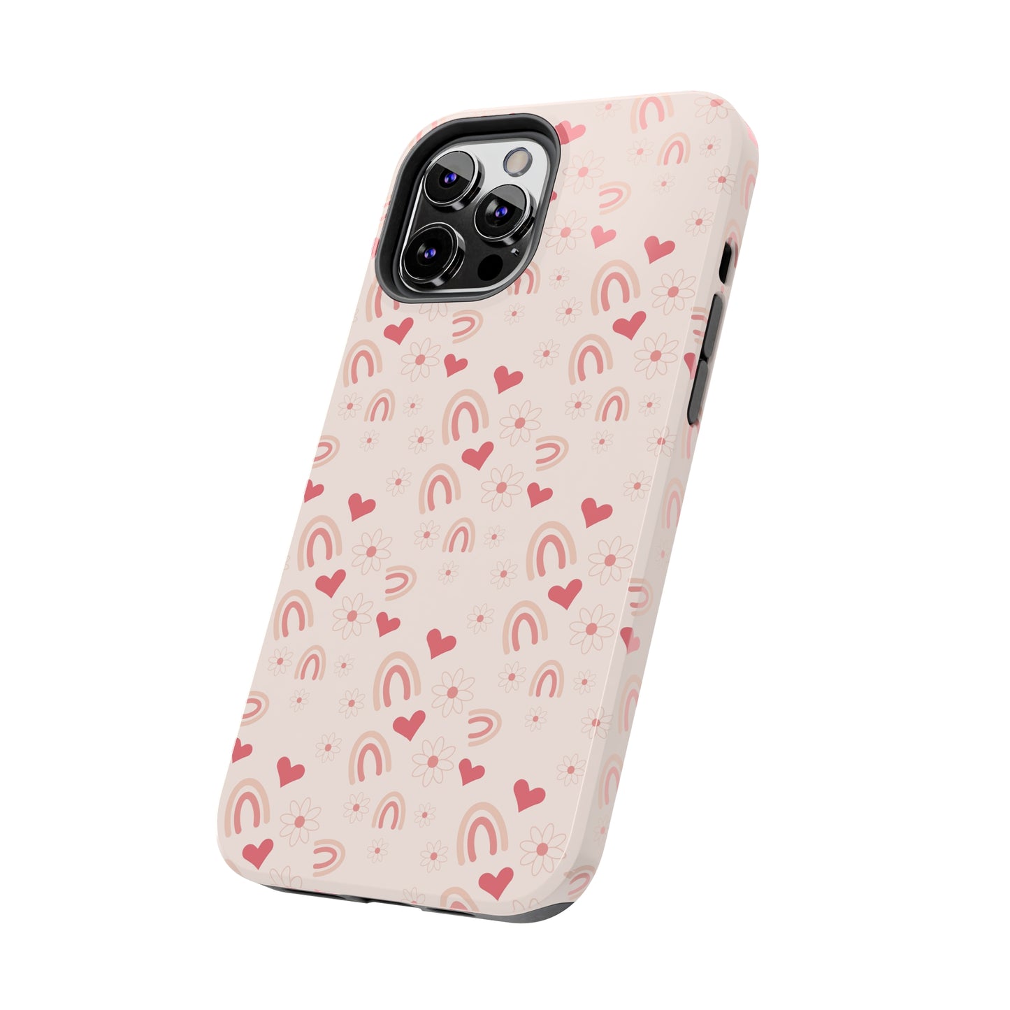 Pink Boho2 Rainbow print Design Tough Phone Case compatible with a large variety of iPhone models, Gift, Phone Case