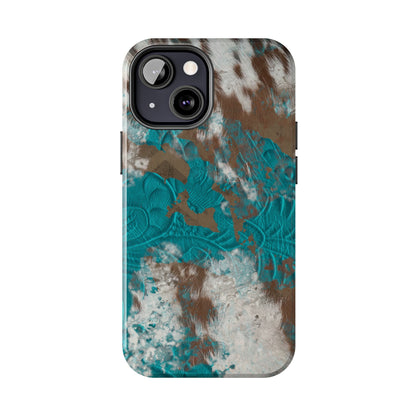 Western Cow Print Design  Phone Case- Lightweight, Impact Resistant Cover for iPhone 6, 6s, 12, 13, 14, 15