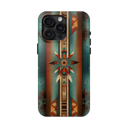 Beautiful Blue Native American Pattern Design Tough Phone Case compatible with a large variety of iPhone models, Gift, Phone Case