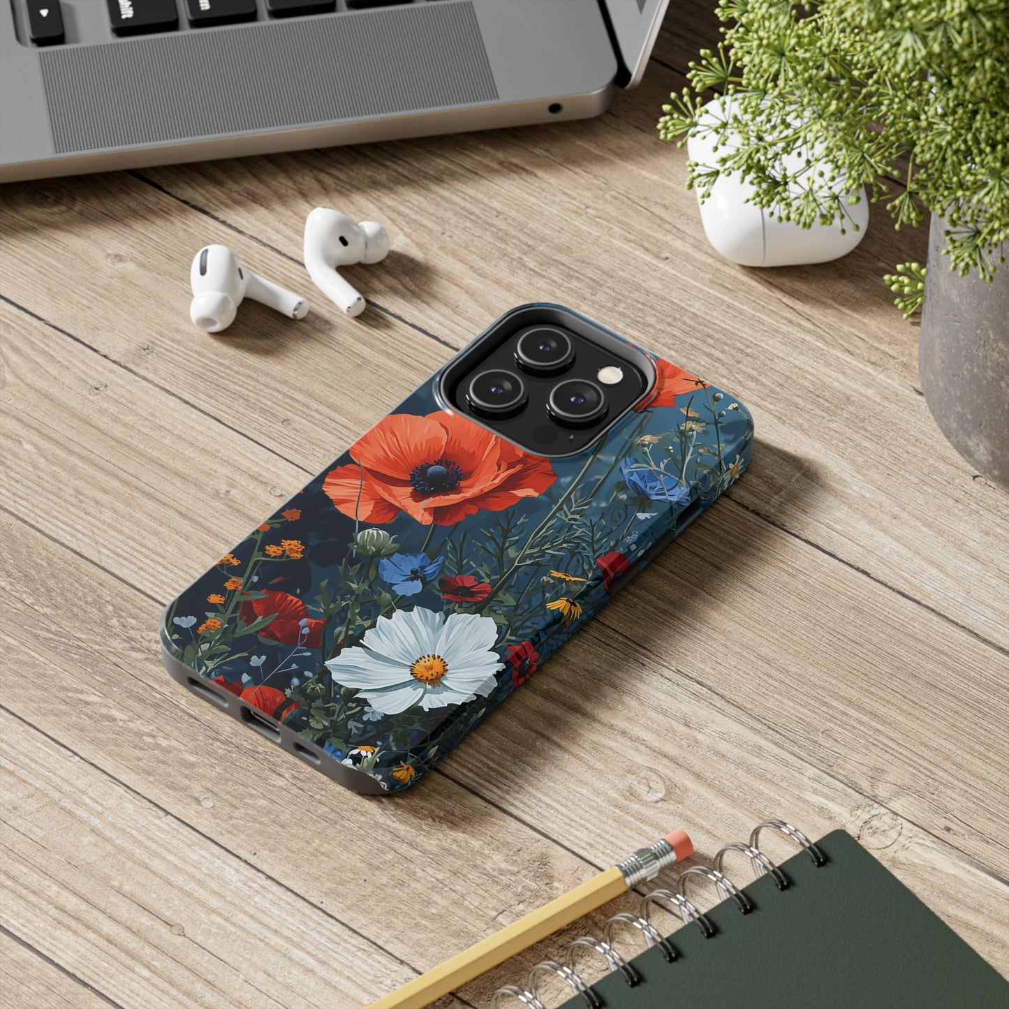 Wildflowers Vibrant Tones Digital print Design Tough Phone Case compatible with a large variety of iPhone models, Gift, Phone Case