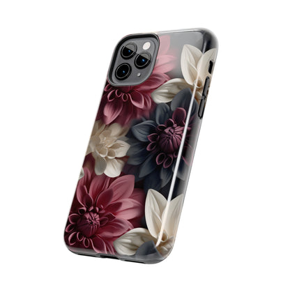 Elegant Dahlias design Tough Phone Case compatible with a large variety of iPhone models, Birthday Gift, Phone Case