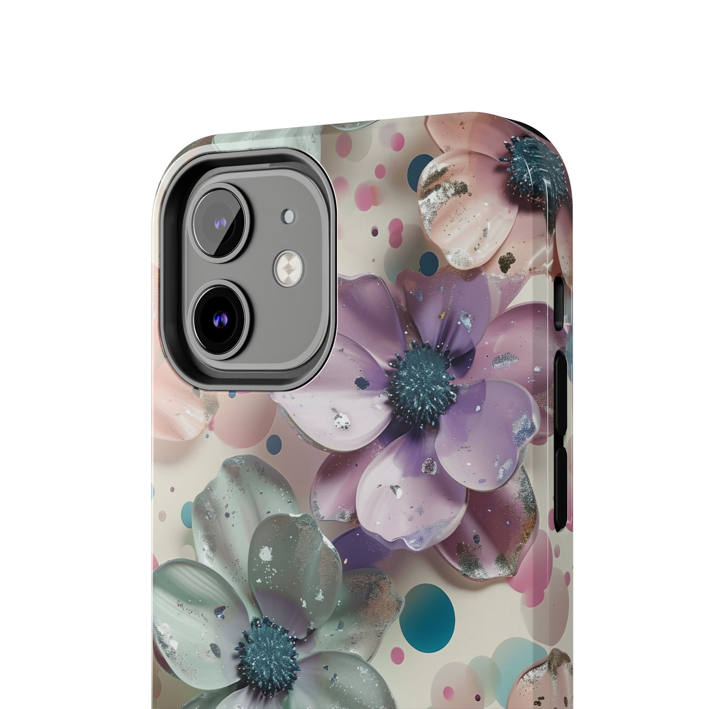 Fun Pastel Flowers Digital print Design Tough Phone Case compatible with a large variety of iPhone models, Gift, Phone Case