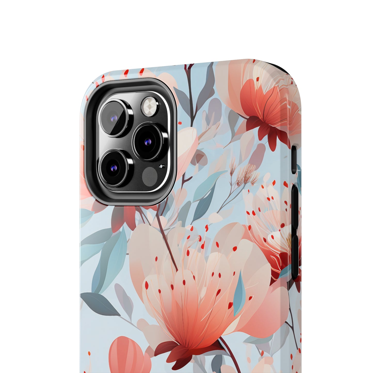 Red Flowers Digital print Design Tough Phone Case compatible with a large variety of iPhone models, Gift, Phone Case