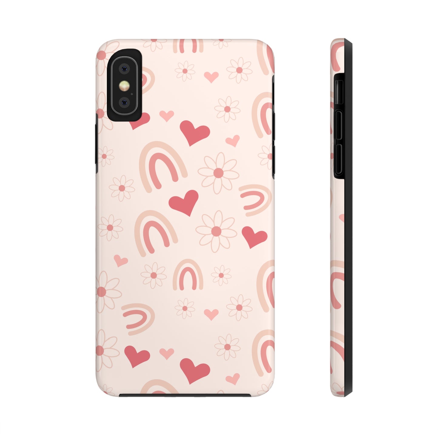 Pink Boho Rainbow print Design Tough Phone Case compatible with a large variety of iPhone models, Gift, Phone Case