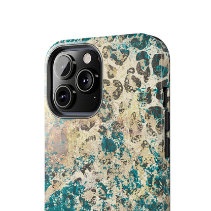 Western Turquoise and Cheetah Design Tough Phone Case compatible with a large variety of phone models, Gift, Phone Case