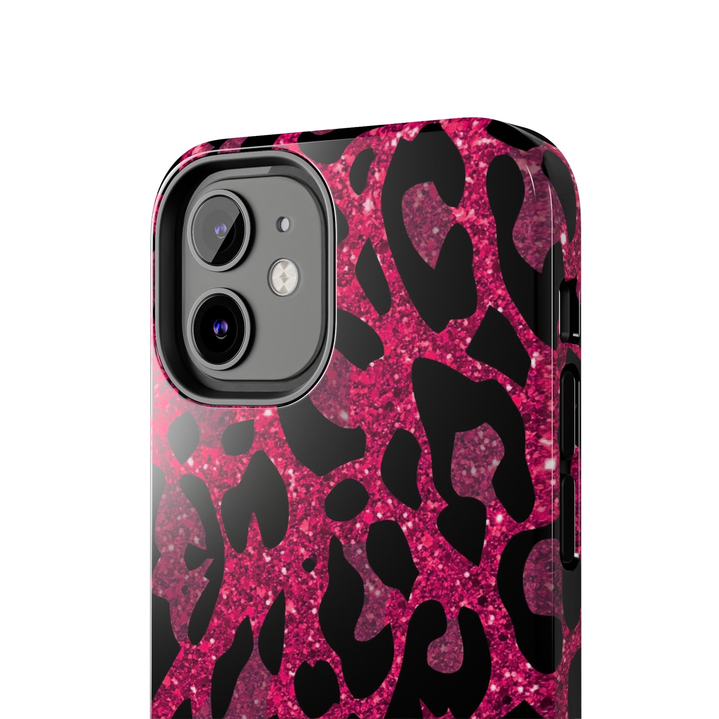 Pink and Black Leopard Design Phone Case- Lightweight, Impact Resistant Cover for iPhone 6, 6s, 12, 13, 14, 15