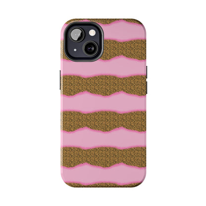 Girly Cheetah Wave Design Phone Case- Lightweight, Impact Resistant Cover for iPhone 6, 6s, 12, 13, 14, 15