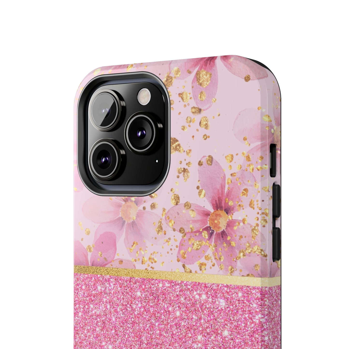 Pink Watercolor flowers and Polka Dot Design Phone Case- Lightweight, Impact Resistant Cover for iPhone 6, 6s, 12, 13, 14, 15