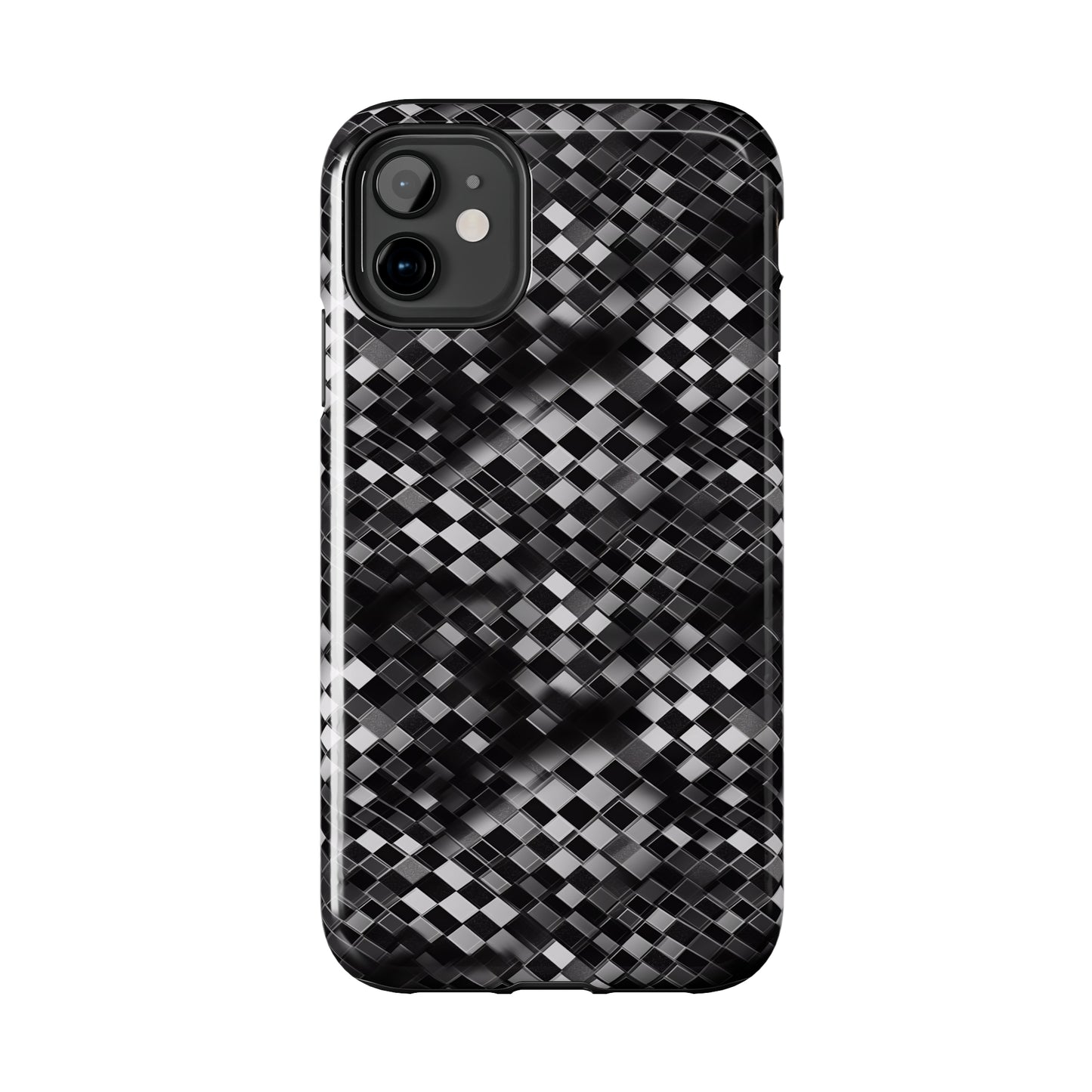 3D Checkerboard Print Pattern Design Tough Phone Case compatible with a large variety of iPhone models, Phone Case, Gift