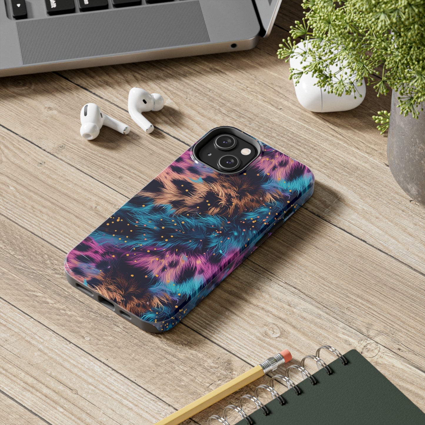 Multicolor unique leopard Pattern Design Tough Phone Case compatible with a large variety of iPhone models, Gift, Phone Case