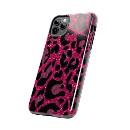 Pink and Black Leopard Design Phone Case- Lightweight, Impact Resistant Cover for iPhone 6, 6s, 12, 13, 14, 15