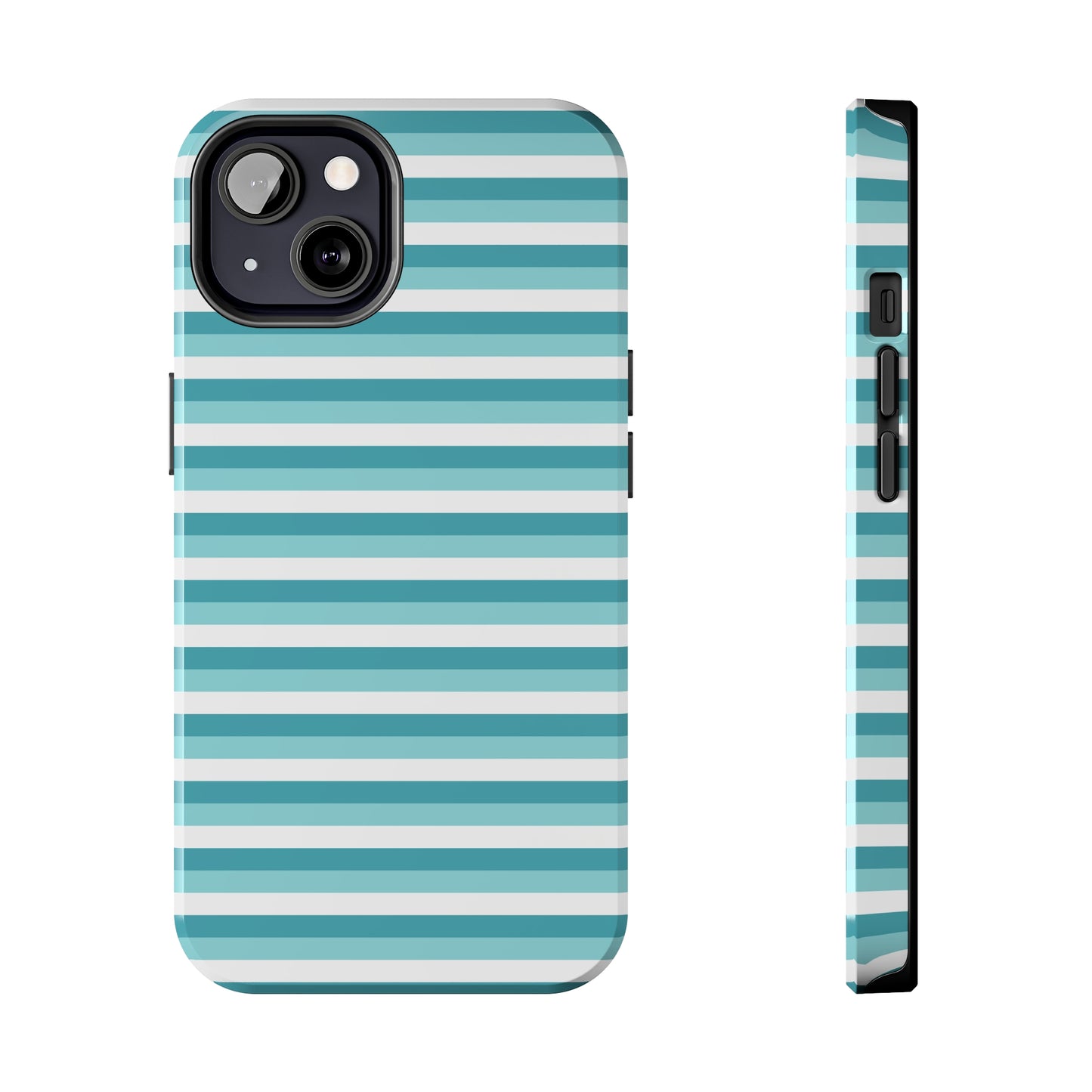 Blue and White Girly Stripe print Design Tough Phone Case compatible with a large variety of iPhone models, Gift, Phone Case