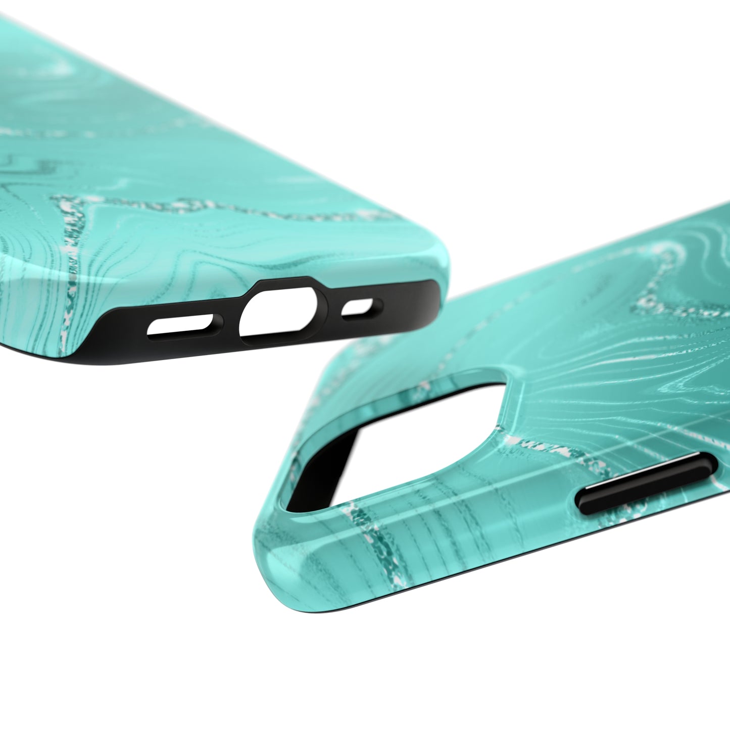 Marbled Turquoise Design Tough Phone Case compatible with a large variety of phone models, Gift, Phone Case