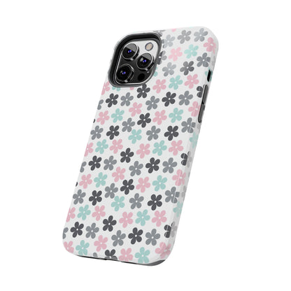 Pastel Groovy Flowers print design Tough Phone Case compatible with a large variety of iphone models