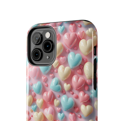 Valentine's Candy Hearts Pattern Design Tough Phone Case compatible with a large variety of iPhone models, Gift, Phone Case