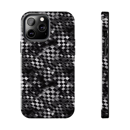 3D Checkerboard Print Pattern Design Tough Phone Case compatible with a large variety of iPhone models, Phone Case, Gift