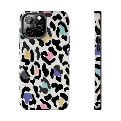 Rainbow Leopard Print design Tough Phone Case compatible with a large variety of iPhone models, Birthday Gift, Phone Case