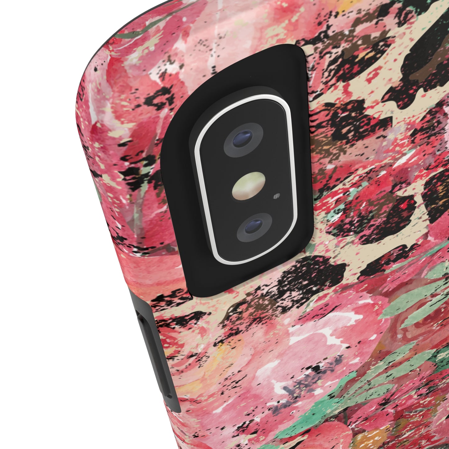 Western Leopard and Pink Roses Design Phone Case- Lightweight, Impact Resistant Cover for iPhone 6, 6s, 12, 13, 14, 15