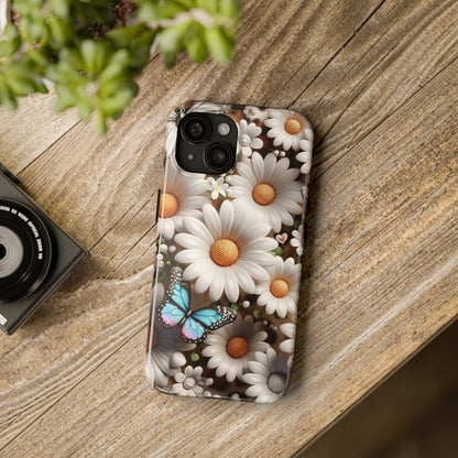 Butterflies, Leopard Print & Daisies Digital print Design Tough Phone Case compatible with a large variety of iPhone models,Gift, Phone Case