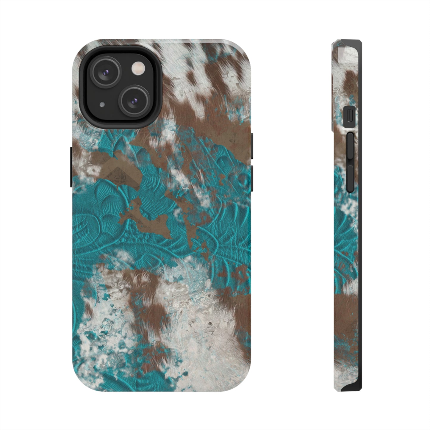 Western Cow Print Design  Phone Case- Lightweight, Impact Resistant Cover for iPhone 6, 6s, 12, 13, 14, 15