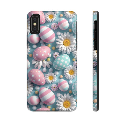 Easter Eggs and Daisies Digital print Design Tough Phone Case compatible with a large variety of iPhone models, Gift, Phone Case