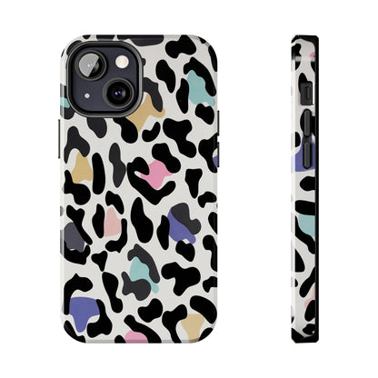 Rainbow Leopard Print design Tough Phone Case compatible with a large variety of iPhone models, Birthday Gift, Phone Case