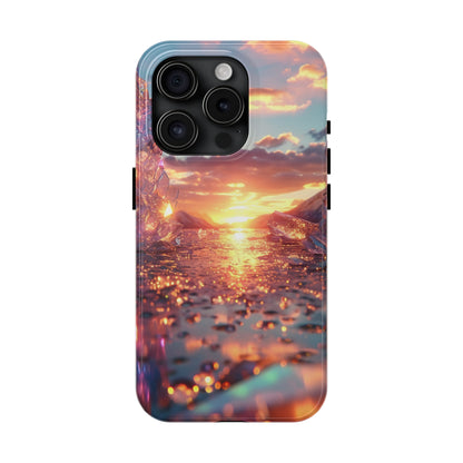 Abstract Sunrise Crystal Design Tough Phone Case