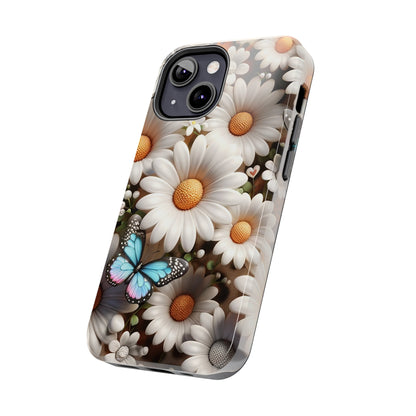 Butterflies, Leopard Print & Daisies Digital print Design Tough Phone Case compatible with a large variety of iPhone models,Gift, Phone Case