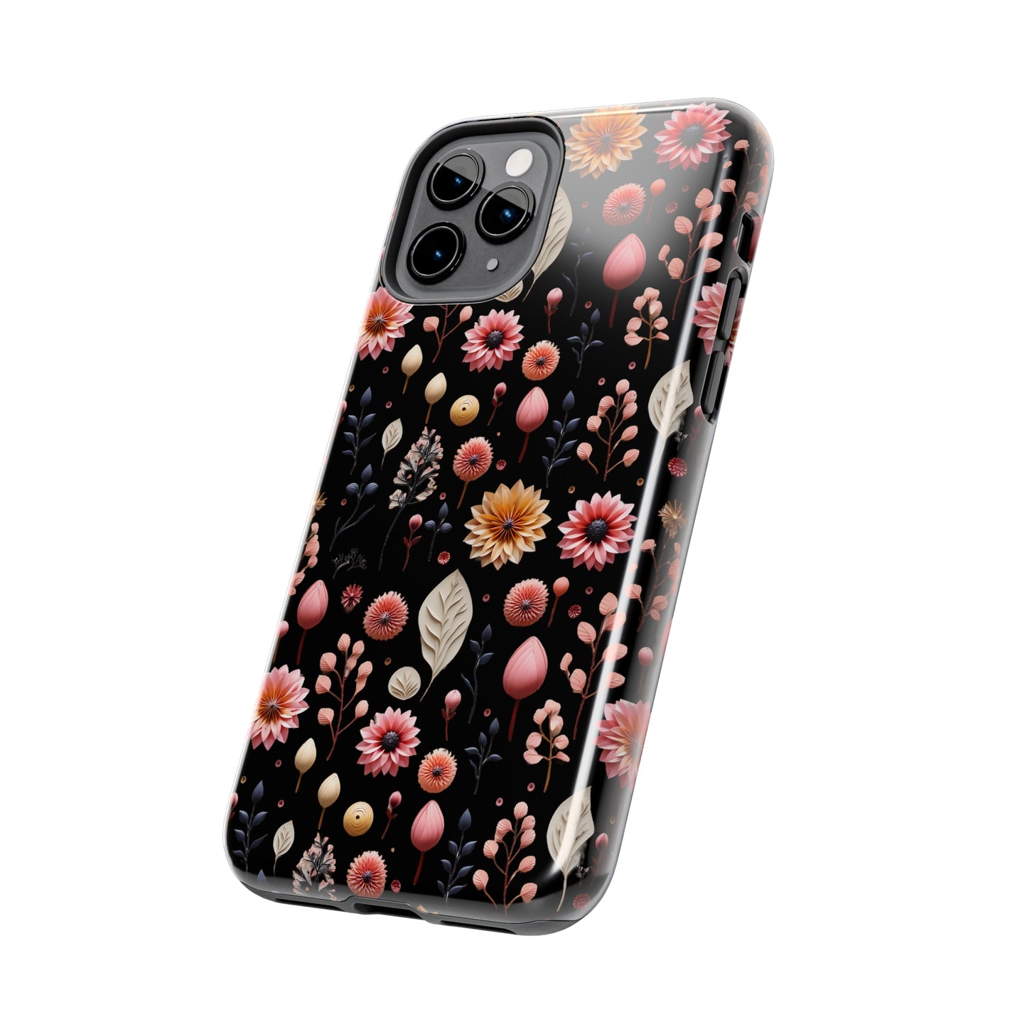 Floating Flowers print design Tough Phone Case compatible with a large variety of iphone models