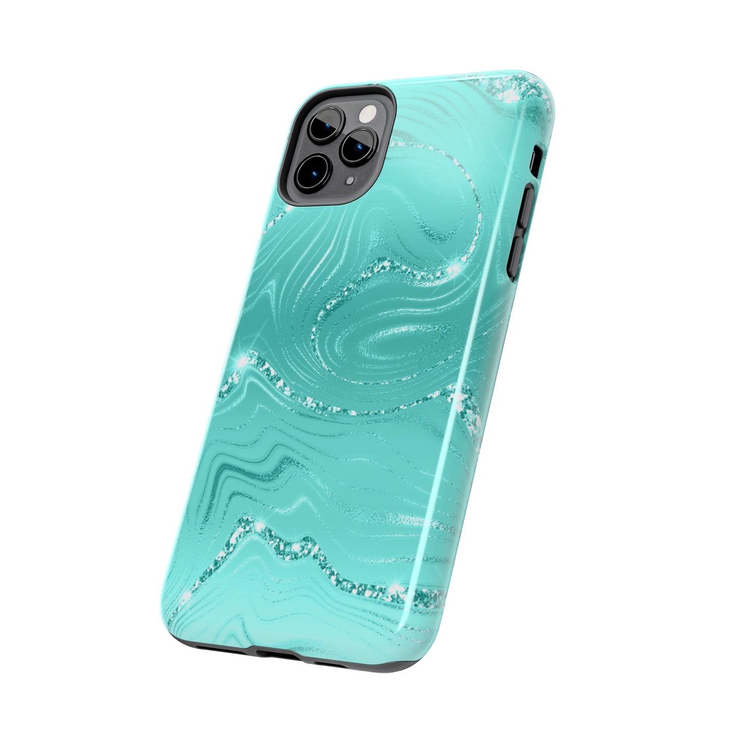 Marbled Turquoise Design Tough Phone Case compatible with a large variety of phone models, Gift, Phone Case