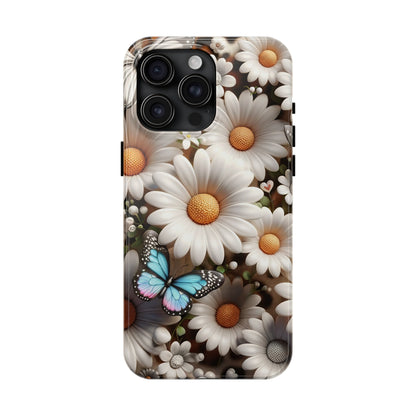 Butterflies, Leopard Print & Daisies Digital print Design Tough Phone Case compatible with a large variety of iPhone models,Gift, Phone Case