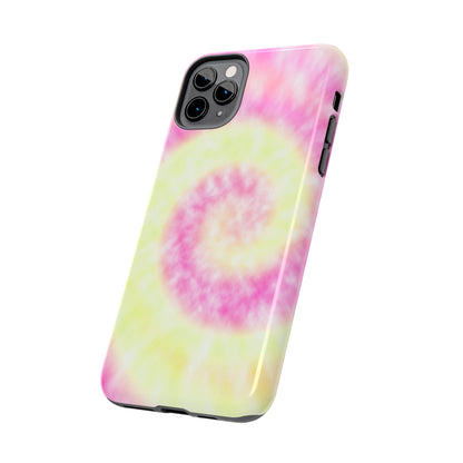 Pink and Yellow Tie Dye Design Phone Case- Lightweight, Impact Resistant Cover for iPhone 6, 6s, 12, 13, 14, 15