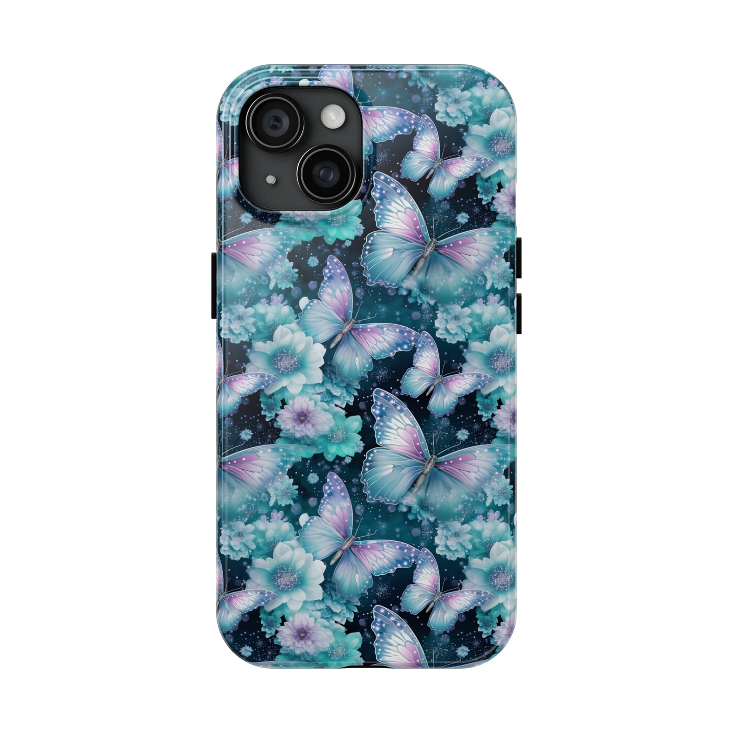 Blue and Purple Butterflies Digital print Design Tough Phone Case compatible with a large variety of iPhone models, Gift, Phone Case