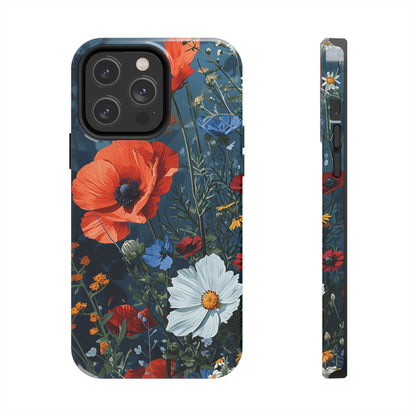 Wildflowers Vibrant Tones Digital print Design Tough Phone Case compatible with a large variety of iPhone models, Gift, Phone Case