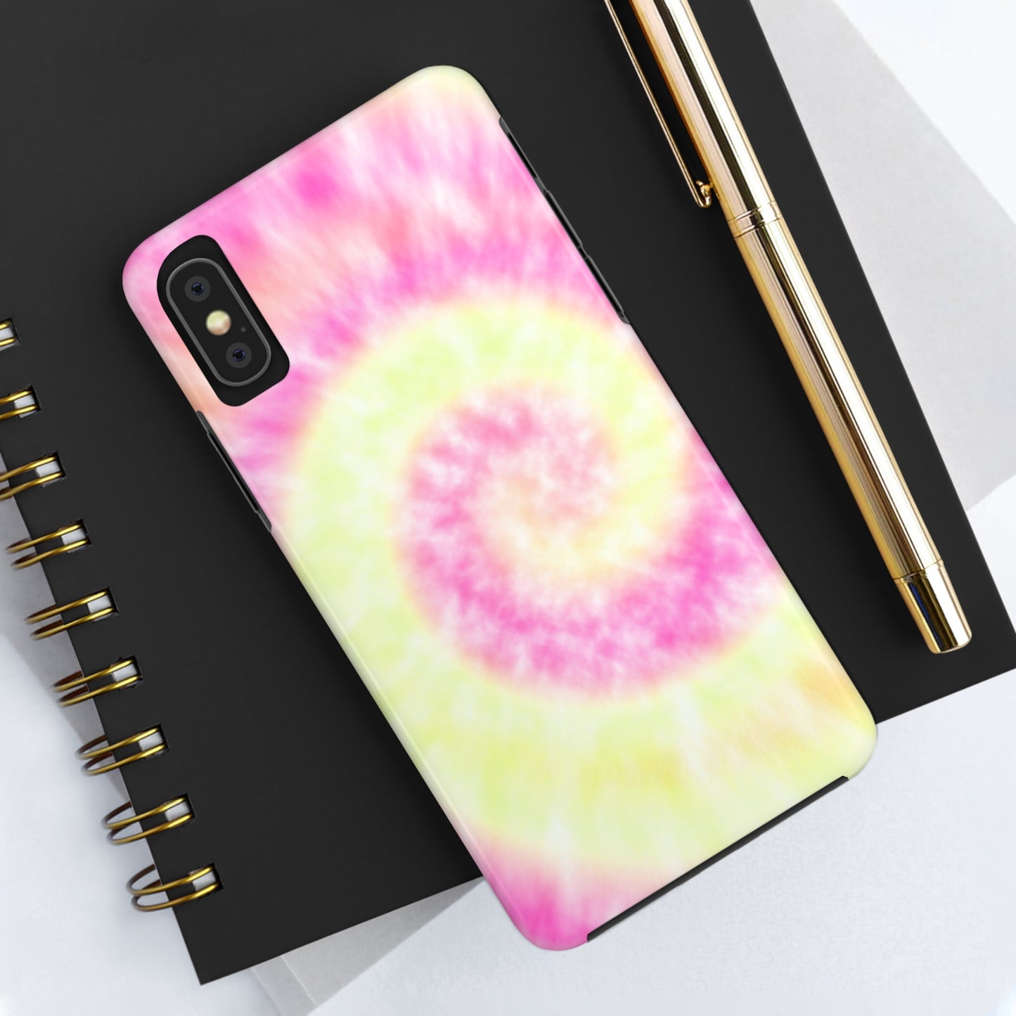 Pink and Yellow Tie Dye Design Phone Case- Lightweight, Impact Resistant Cover for iPhone 6, 6s, 12, 13, 14, 15