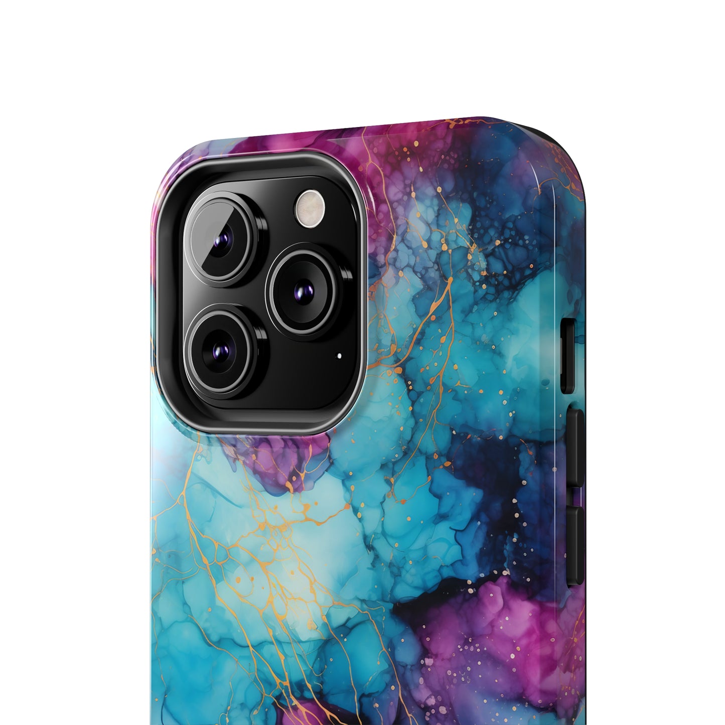 Blue and Purple Alcohol Ink Digital print Design Tough Phone Case compatible with a large variety of iPhone models, Gift, Phone Case