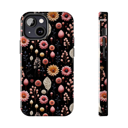 Floating Flowers print design Tough Phone Case compatible with a large variety of iphone models