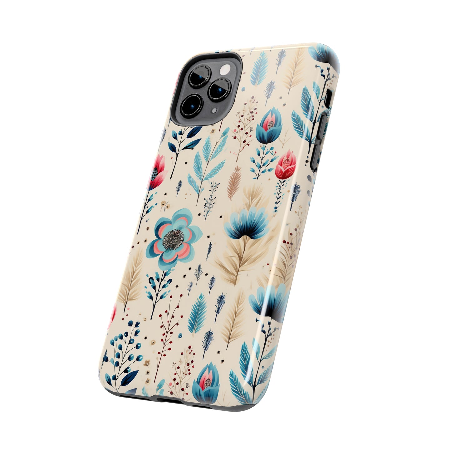 Boho Floral Pattern design Tough Phone Case compatible with a large variety of iphone models