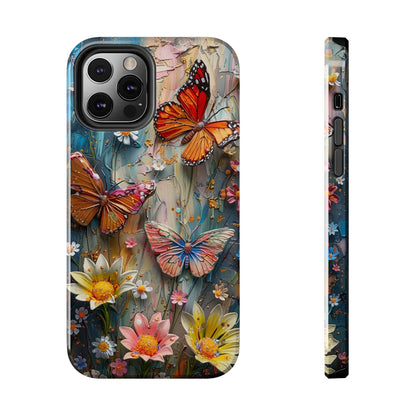 Butterfly Floral Art iPhone Case, Vibrant Nature-Inspired Protective Phone Cover compatible with a large variety of iPhone models, Phone Case, Gift