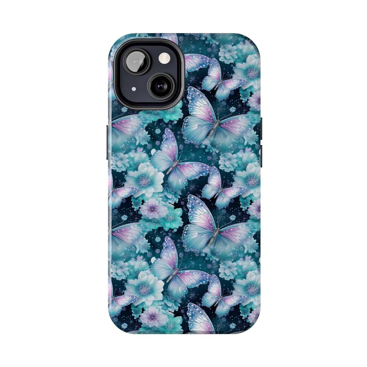 Blue and Purple Butterflies Digital print Design Tough Phone Case compatible with a large variety of iPhone models, Gift, Phone Case