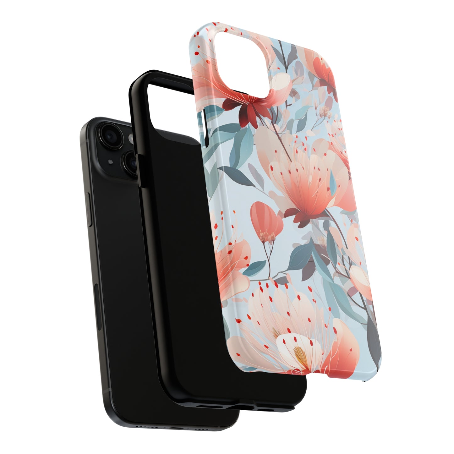 Red Flowers Digital print Design Tough Phone Case compatible with a large variety of iPhone models, Gift, Phone Case