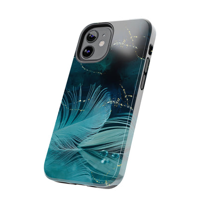 Dreamy Blue Feather design Tough Phone Case compatible with a large variety of iPhone models, Gift, Phone