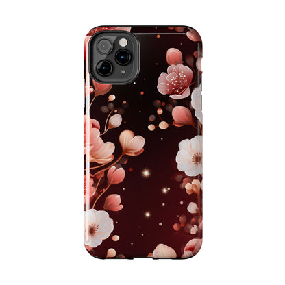 Pretty Pink Flowers Pattern Design Tough Phone Case compatible with a large variety of iPhone models, Gift, Phone Case