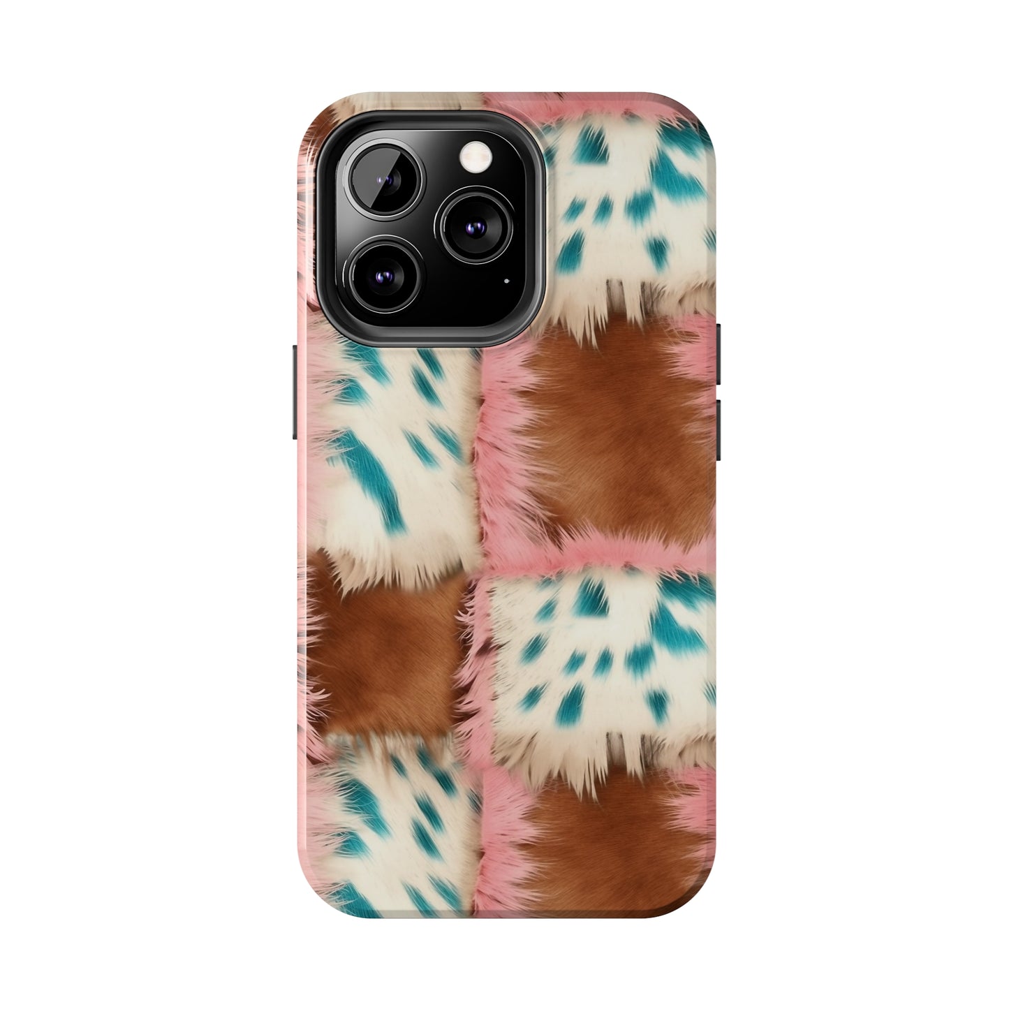 Modern Cowgirl Cowhide Design Pattern Print Tough Phone Case compatible with a large variety of phone models, Phone Case, Gift