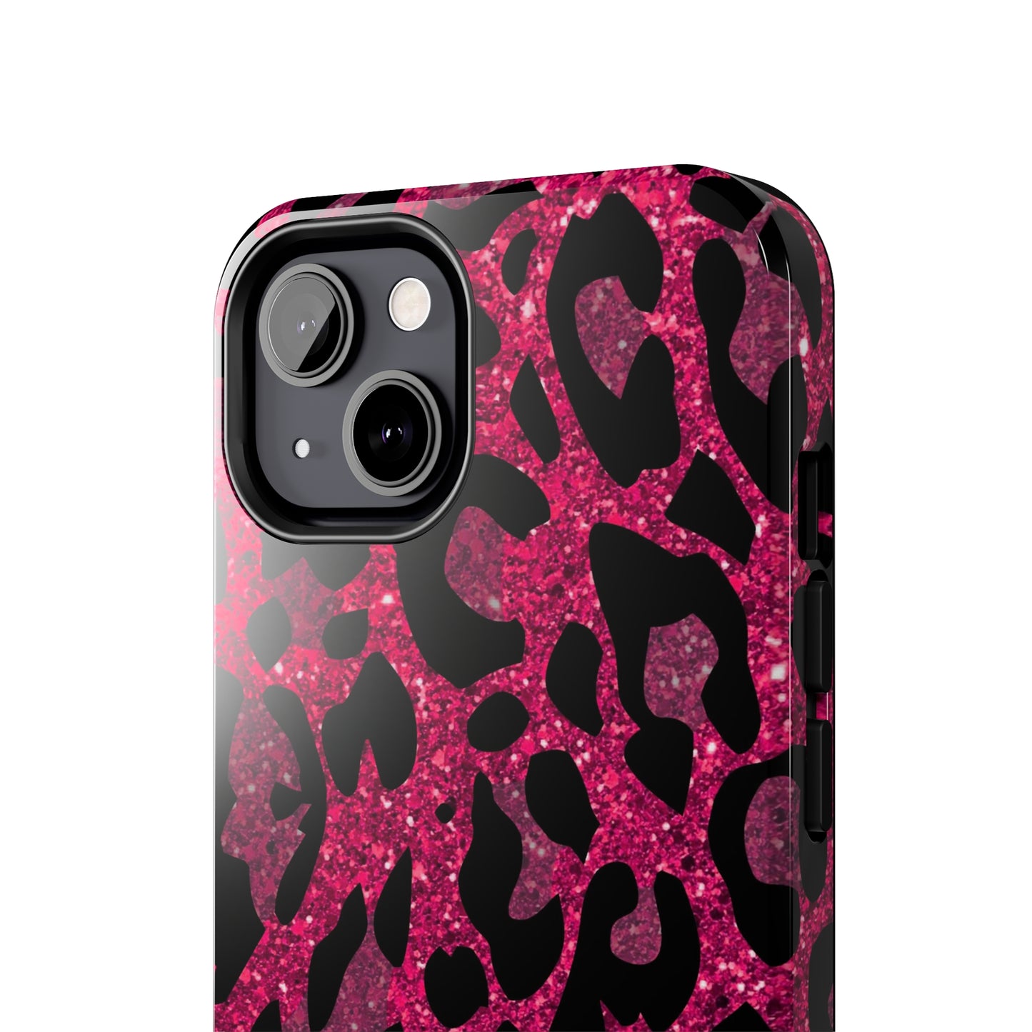 Pink and Black Leopard Design Phone Case- Lightweight, Impact Resistant Cover for iPhone 6, 6s, 12, 13, 14, 15