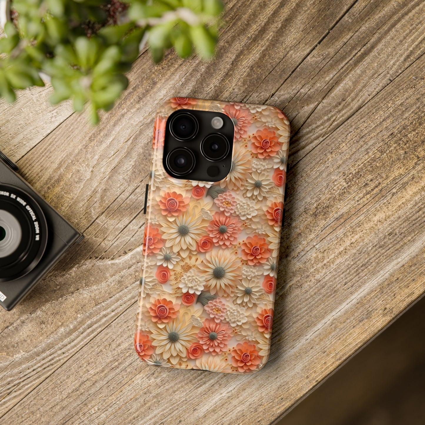 3D Wildflower Floral Pattern print design Phone Case- Lightweight, Impact Resistant Cover for iPhone 6, 6s, 12, 13, 14, 15