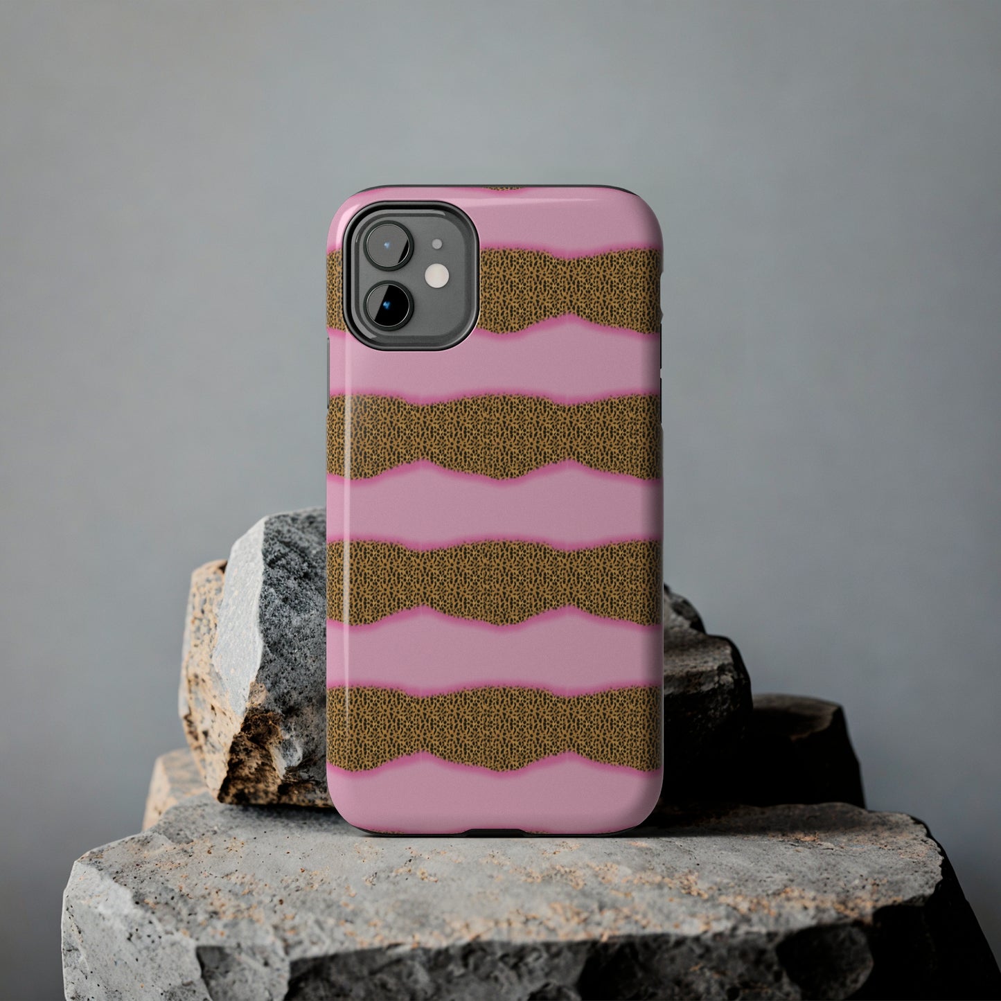 Girly Cheetah Wave Design Phone Case- Lightweight, Impact Resistant Cover for iPhone 6, 6s, 12, 13, 14, 15