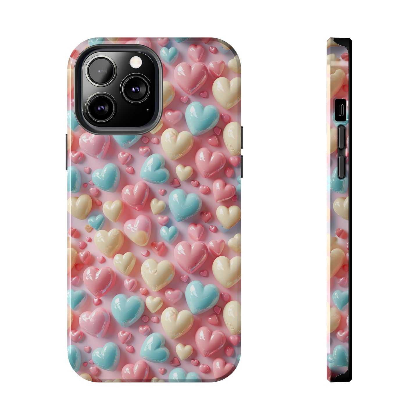 Valentine's Candy Hearts Pattern Design Tough Phone Case compatible with a large variety of iPhone models, Gift, Phone Case